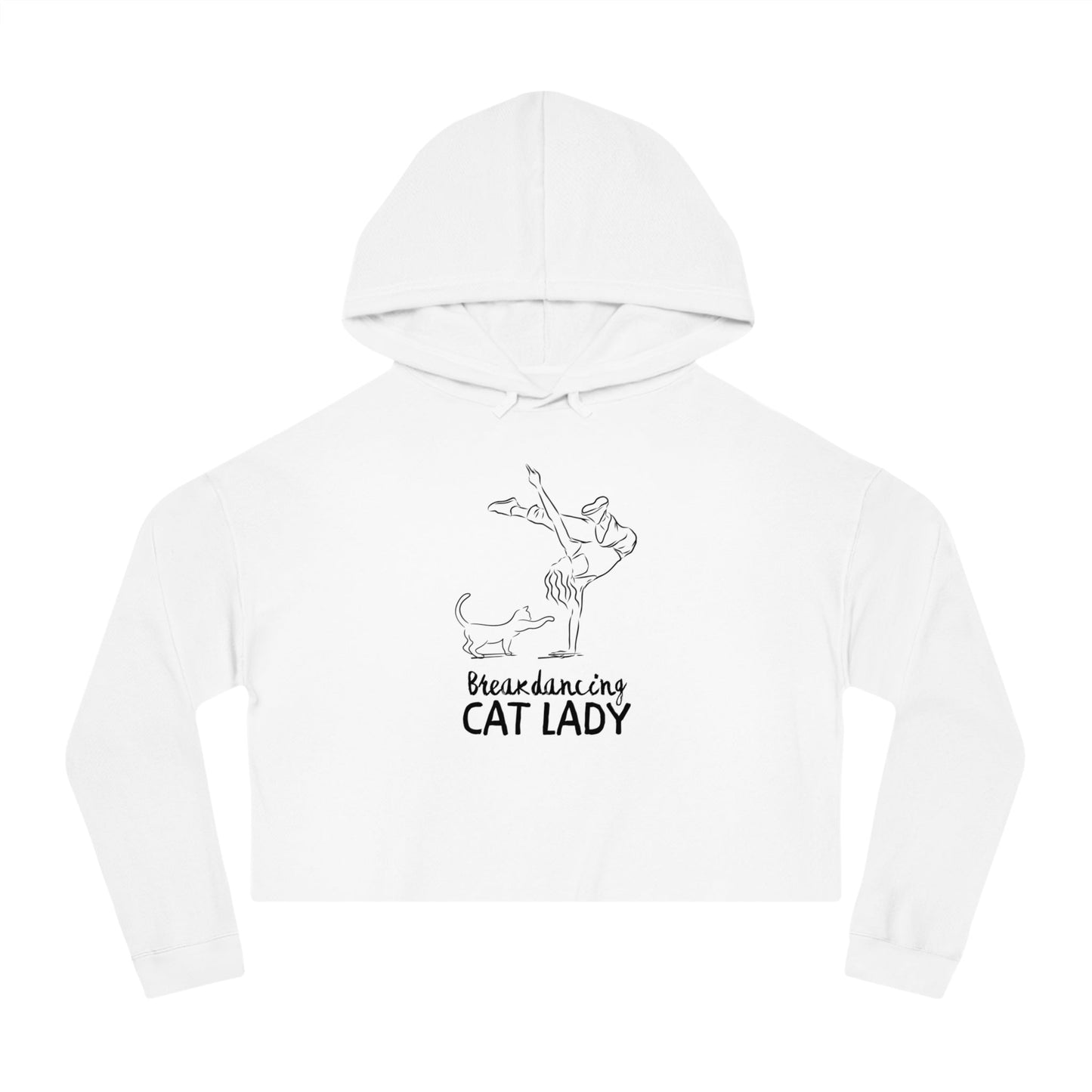 Breakdancing Cat Lady Cropped Hooded Sweatshirt - Hoodie - EpiAl's Shop