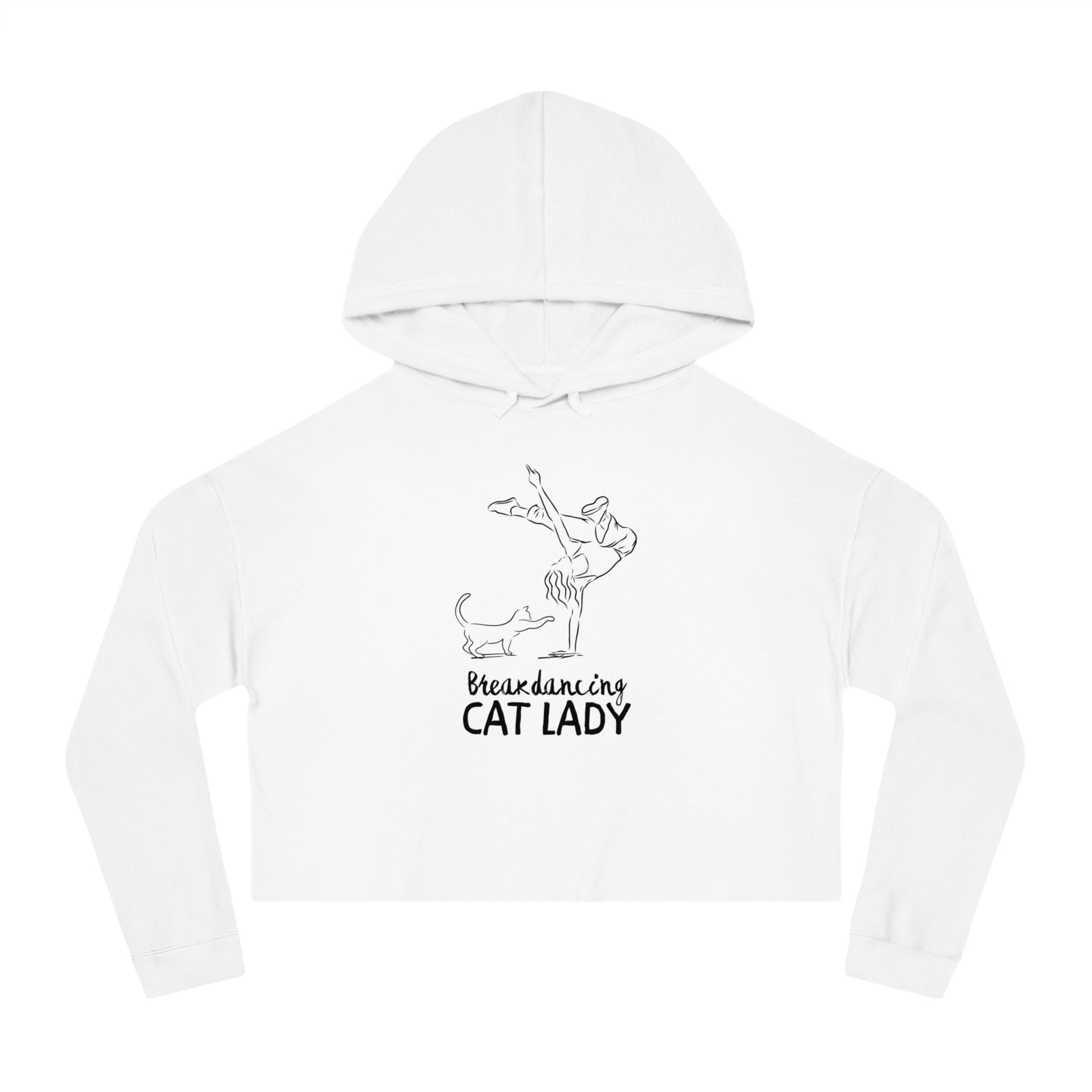 Breakdancing Cat Lady Cropped Hooded Sweatshirt - Hoodie - EpiAl's Shop