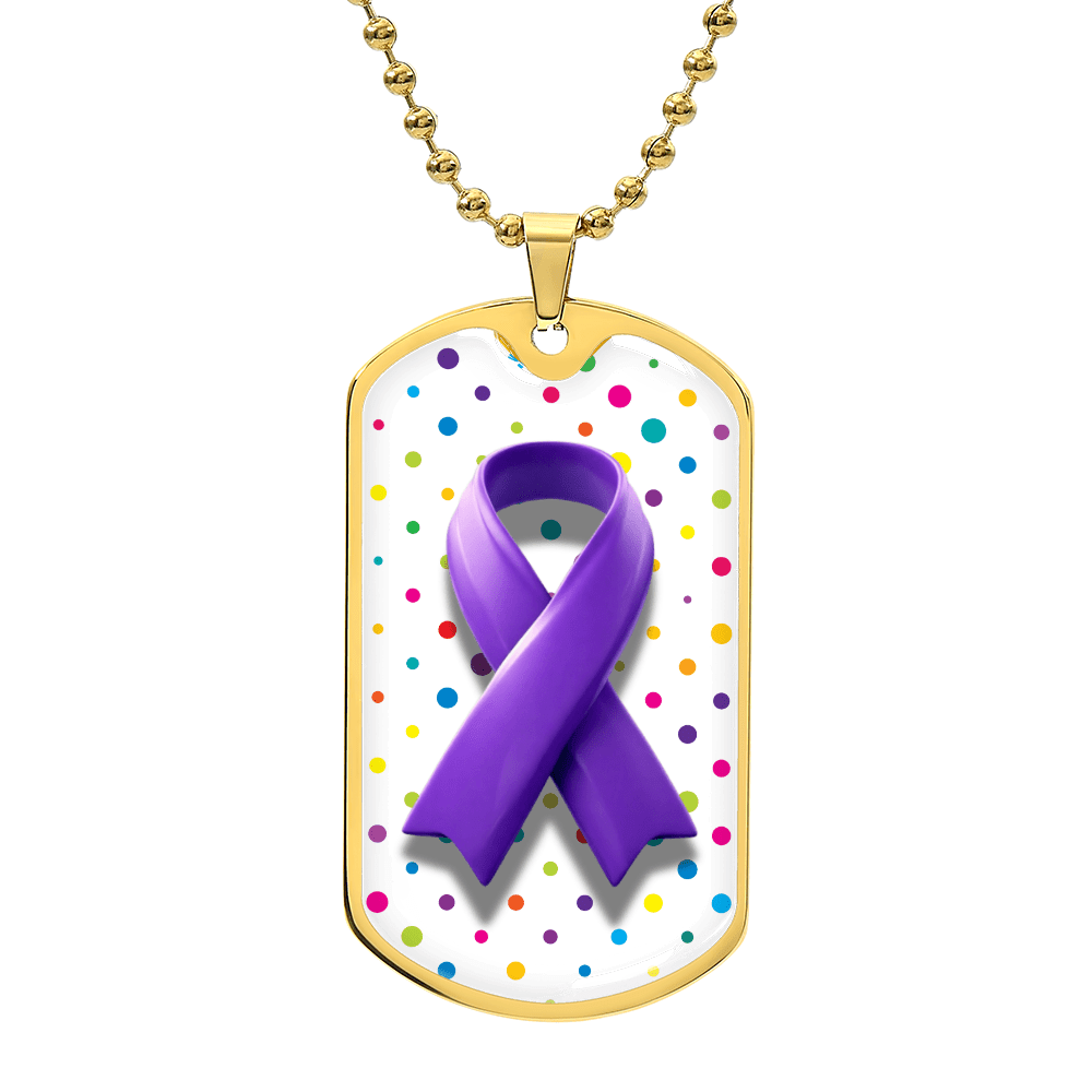 Bubble Ribbon on Polka Dots Epilepsy Awareness Necklace - Jewelry, Necklaces - EpiAl's Shop