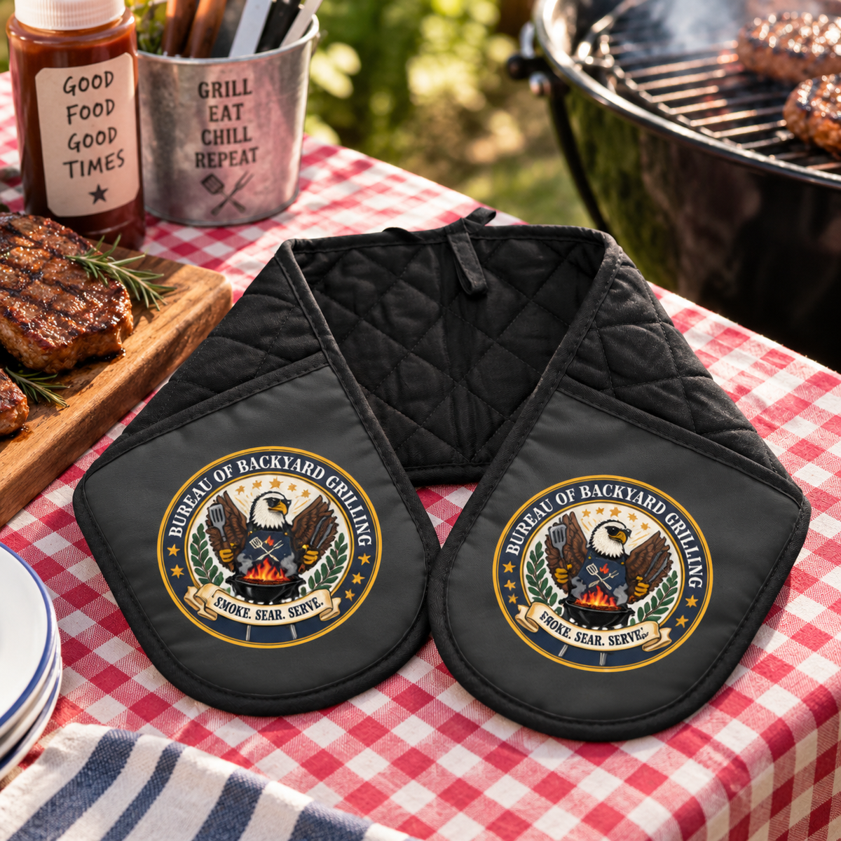 Bureau of Backyard Grilling Double Oven Mitt - Cooking Accessories, Oven Mitts & Pot Holders - EpiAl's Shop
