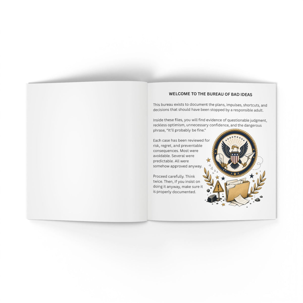 Bureau of Bad Ideas: Funny Faux-Government Softcover Book - Books, Softcover - EpiAl's Shop