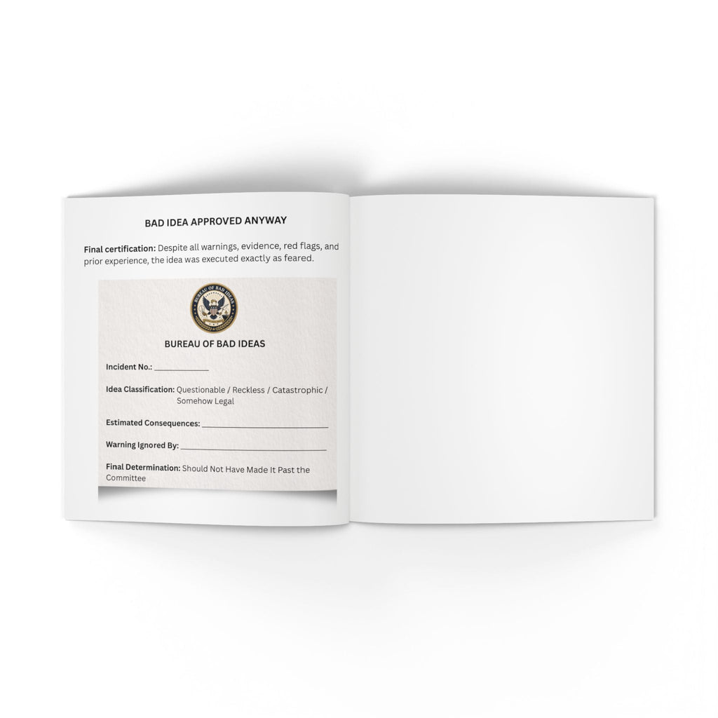 Bureau of Bad Ideas: Funny Faux-Government Softcover Book - Books, Softcover - EpiAl's Shop
