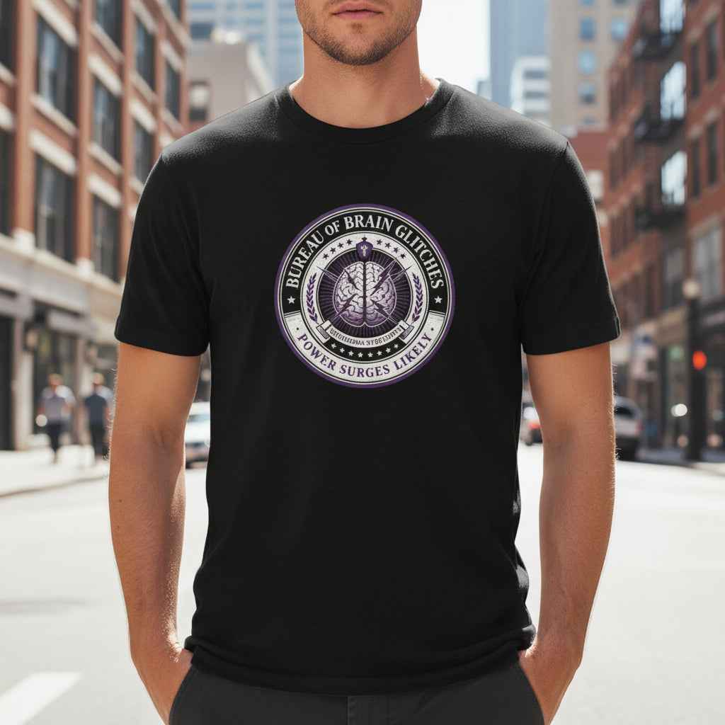 Bureau of Brain Glitches Tee – Power Surges Likely – Epilepsy Awareness Shirt - Clothing, Unisex, T-Shirts - EpiAl's Shop