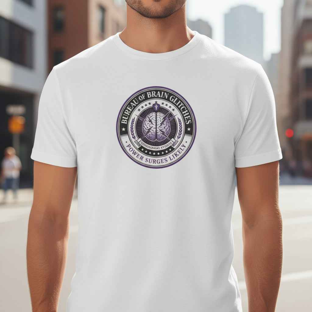 Bureau of Brain Glitches Tee – Power Surges Likely – Epilepsy Awareness Shirt - Clothing, Unisex, T-Shirts - EpiAl's Shop