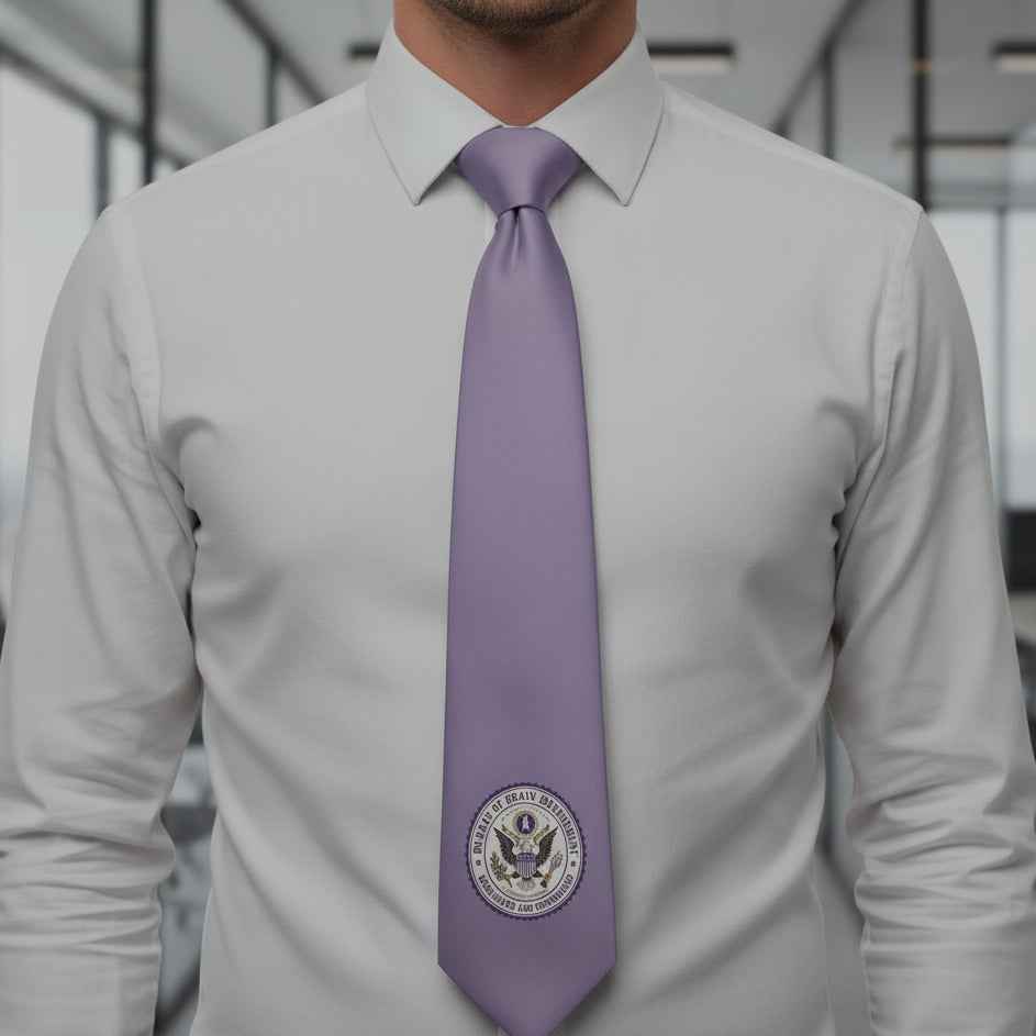 Bureau of Brain Management Necktie | Medicated and Opinionated Purple Statement Tie - Clothing, Men, Neckties - EpiAl's Shop