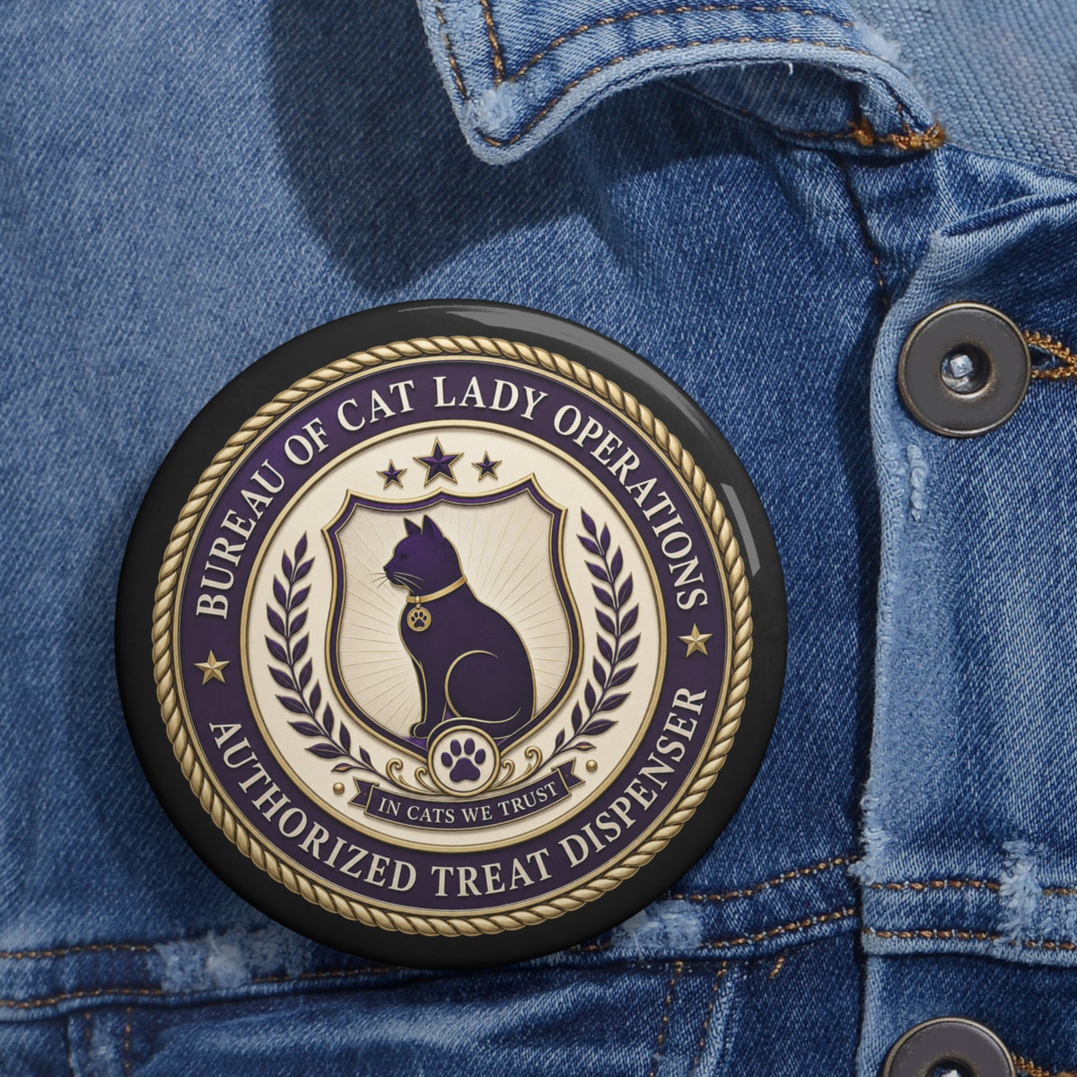 Bureau of Cat Lady Operations Pinback Button - Buttons, Pinback - EpiAl's Shop