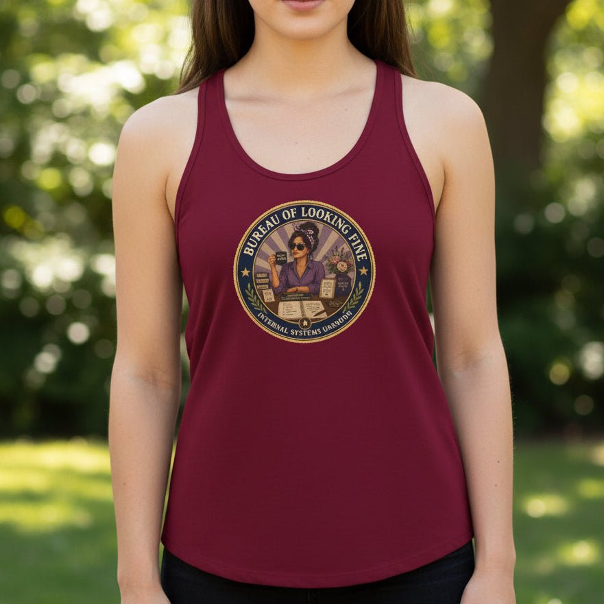 Bureau of Looking Fine Women's Racerback Tank Top – Internal Systems Unknown - Clothing, Women, T-Shirts, Sleeveless Tanks - EpiAl's Shop