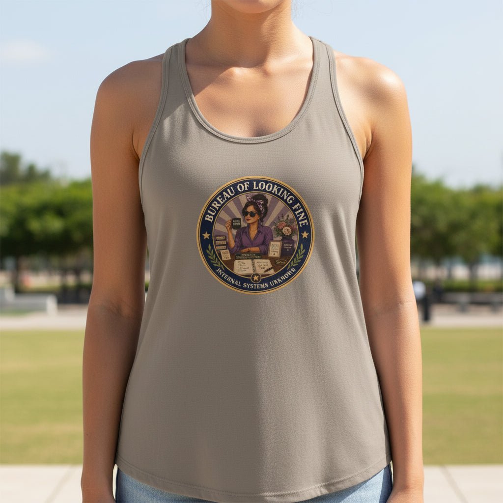 Bureau of Looking Fine Women's Racerback Tank Top – Internal Systems Unknown - Clothing, Women, T-Shirts, Sleeveless Tanks - EpiAl's Shop