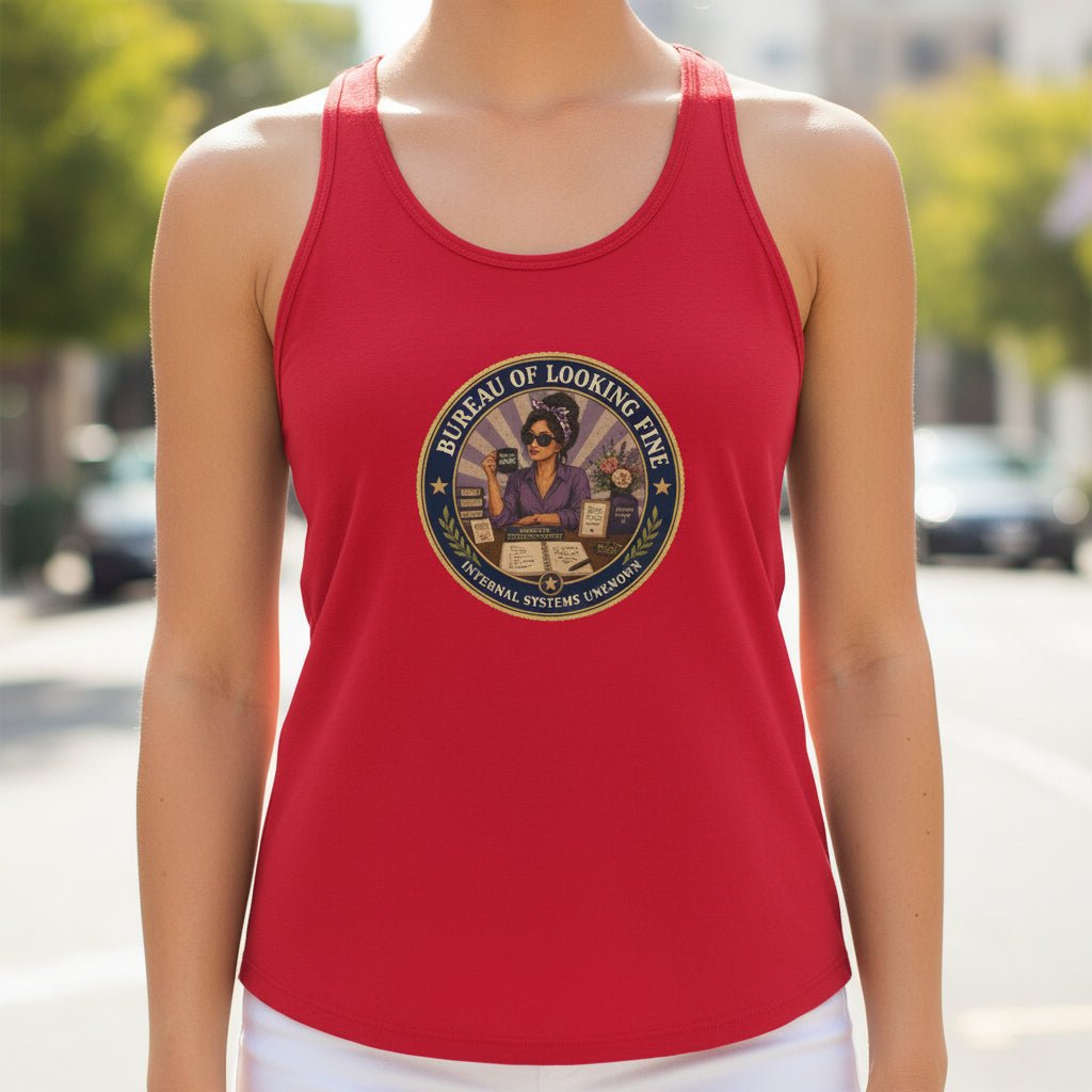 Bureau of Looking Fine Women's Racerback Tank Top – Internal Systems Unknown - Clothing, Women, T-Shirts, Sleeveless Tanks - EpiAl's Shop
