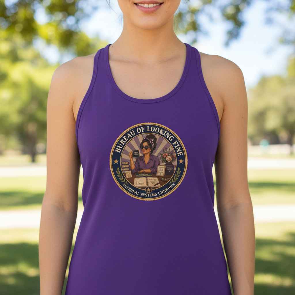 Bureau of Looking Fine Women's Racerback Tank Top – Internal Systems Unknown - Clothing, Women, T-Shirts, Sleeveless Tanks - EpiAl's Shop