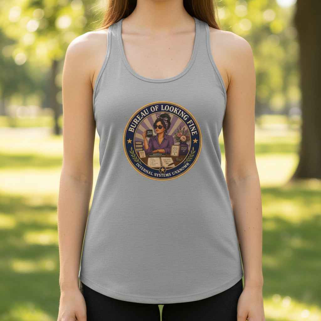 Bureau of Looking Fine Women's Racerback Tank Top – Internal Systems Unknown - Clothing, Women, T-Shirts, Sleeveless Tanks - EpiAl's Shop