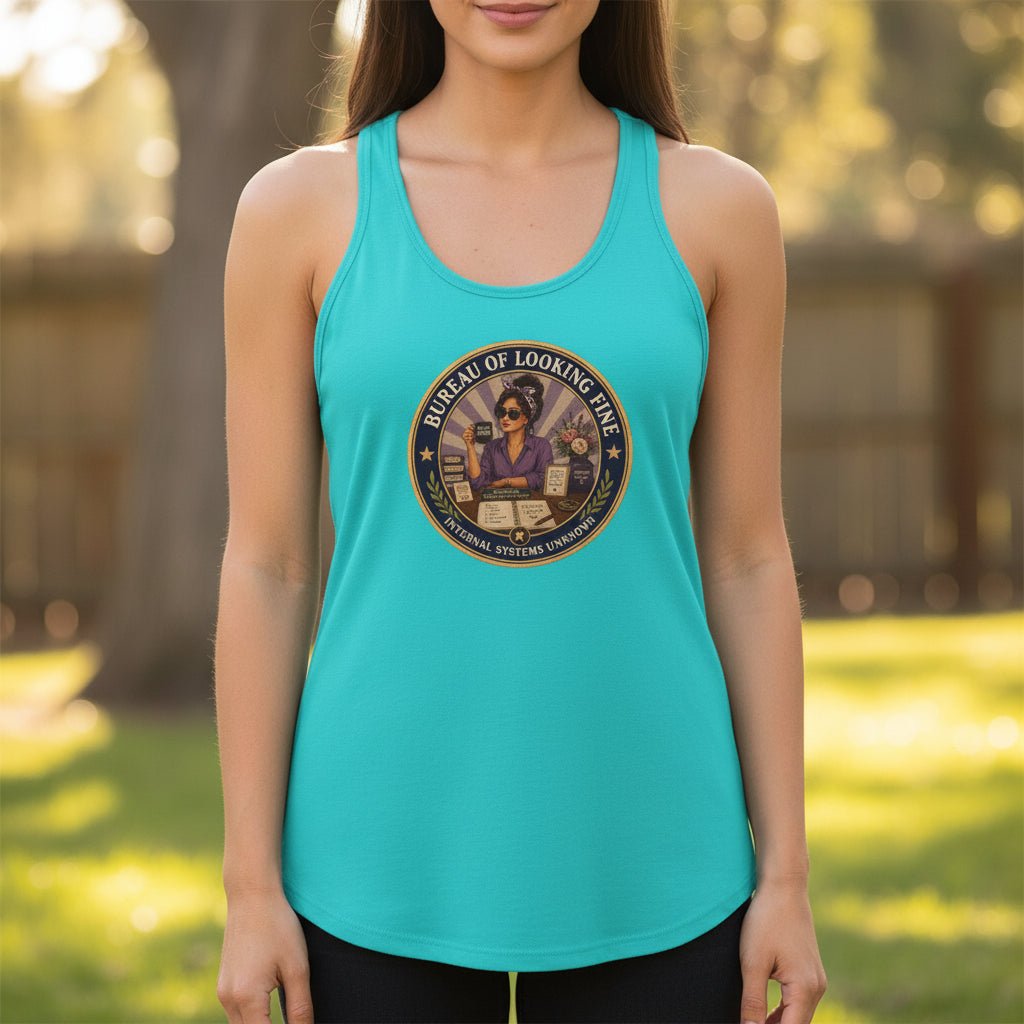 Bureau of Looking Fine Women's Racerback Tank Top – Internal Systems Unknown - Clothing, Women, T-Shirts, Sleeveless Tanks - EpiAl's Shop