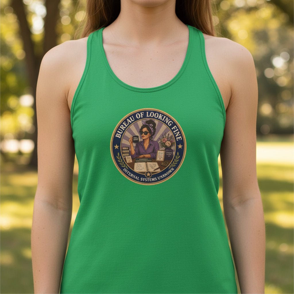 Bureau of Looking Fine Women's Racerback Tank Top – Internal Systems Unknown - Clothing, Women, T-Shirts, Sleeveless Tanks - EpiAl's Shop