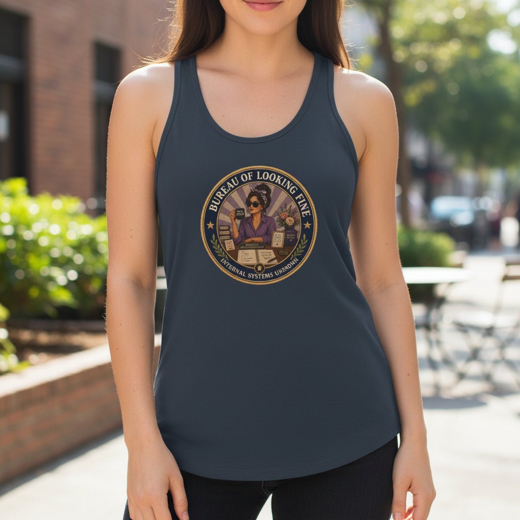 Bureau of Looking Fine Women's Racerback Tank Top – Internal Systems Unknown - Clothing, Women, T-Shirts, Sleeveless Tanks - EpiAl's Shop