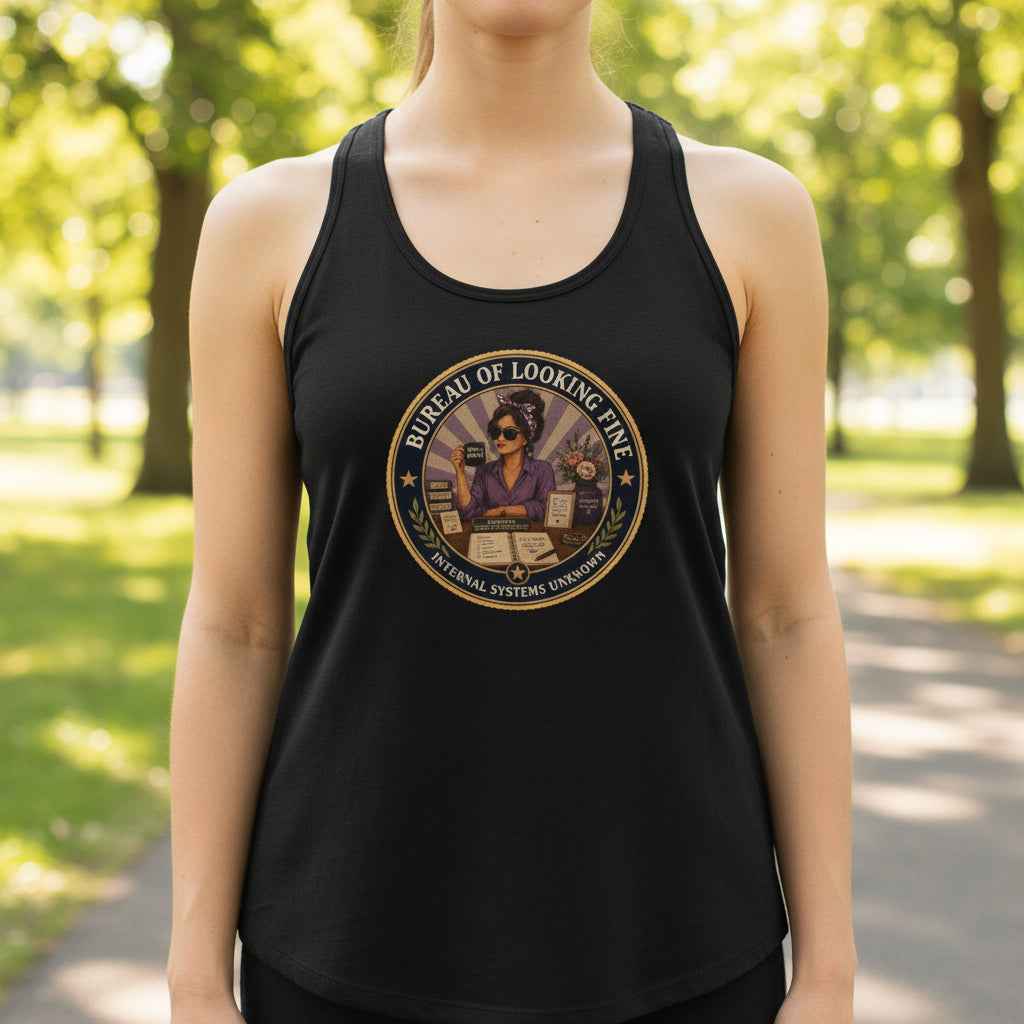 Bureau of Looking Fine Women's Racerback Tank Top – Internal Systems Unknown - Clothing, Women, T-Shirts, Sleeveless Tanks - EpiAl's Shop