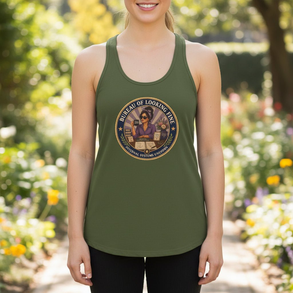 Bureau of Looking Fine Women's Racerback Tank Top – Internal Systems Unknown - Clothing, Women, T-Shirts, Sleeveless Tanks - EpiAl's Shop