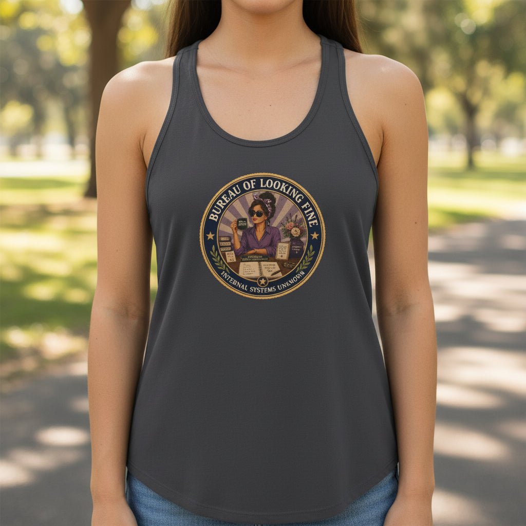 Bureau of Looking Fine Women's Racerback Tank Top – Internal Systems Unknown - Clothing, Women, T-Shirts, Sleeveless Tanks - EpiAl's Shop