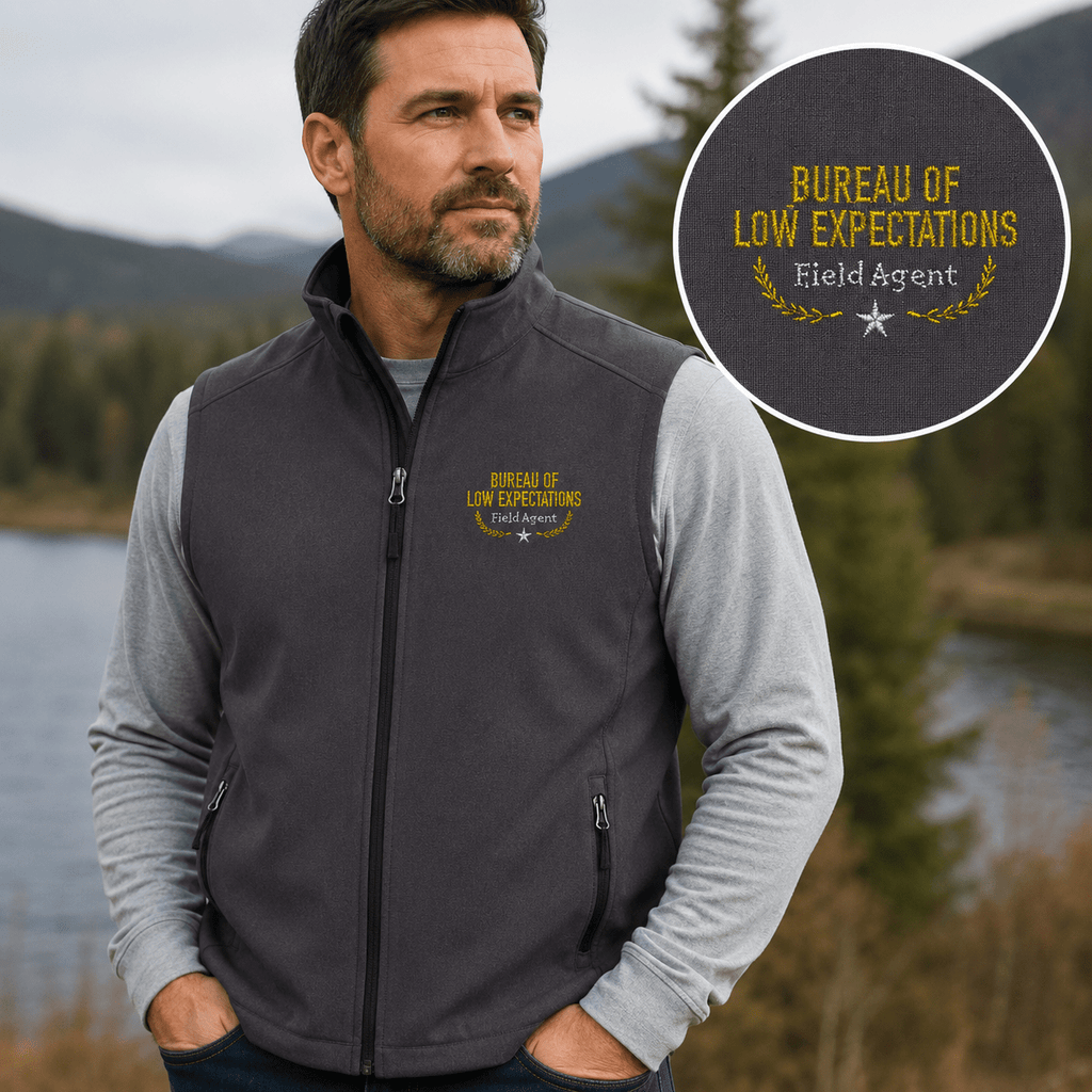 Bureau of Low Expectations Field Agent Men's Soft Shell Vest - Clothing, Men, Vests - EpiAl's Shop