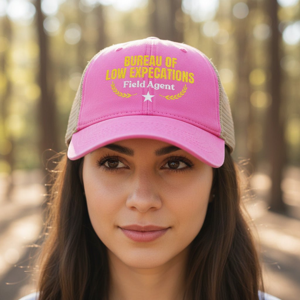 Bureau of Low Expectations Field Agent Women's Ponytail Trucker Hat - Hats, Baseball & Trucker - EpiAl's Shop