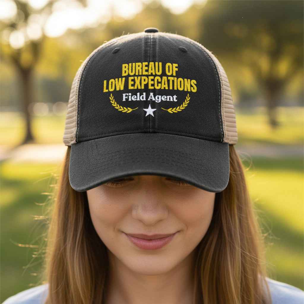 Bureau of Low Expectations Field Agent Women's Ponytail Trucker Hat - Hats, Baseball & Trucker - EpiAl's Shop