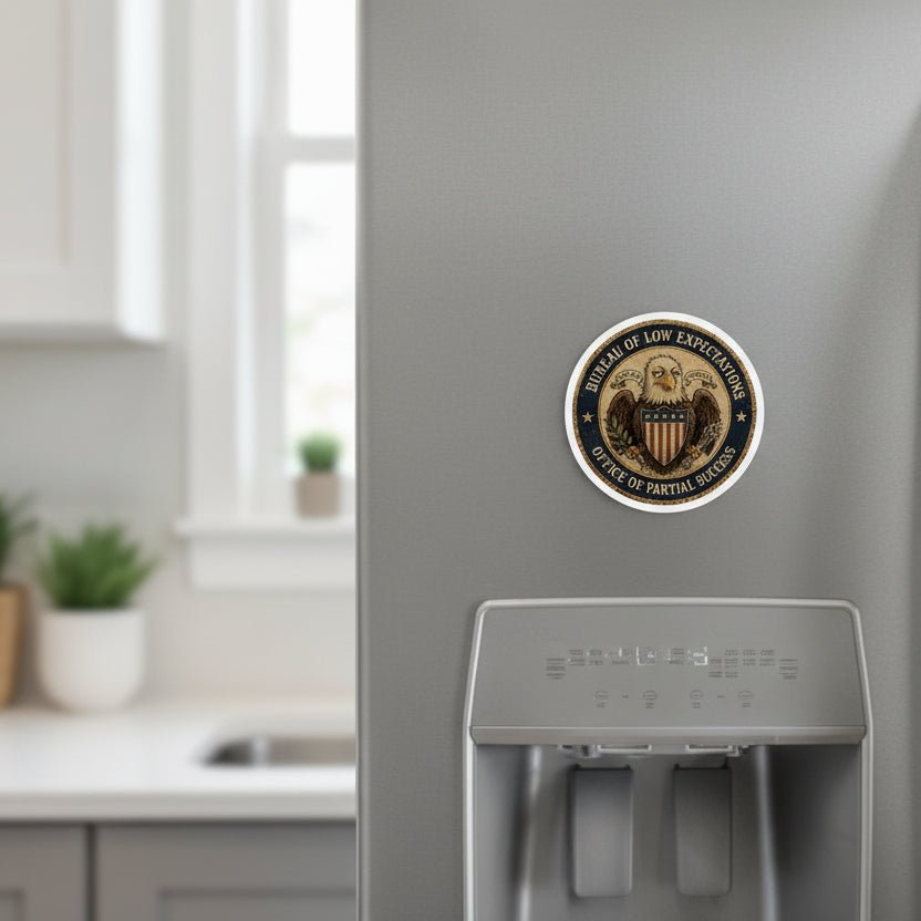 Bureau of Low Expectations Magnet | Office of Partial Success - Magnets, Indoor & Outdoor - EpiAl's Shop