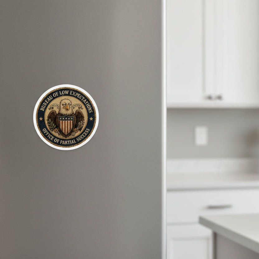 Bureau of Low Expectations Magnet | Office of Partial Success - Magnets, Indoor & Outdoor - EpiAl's Shop