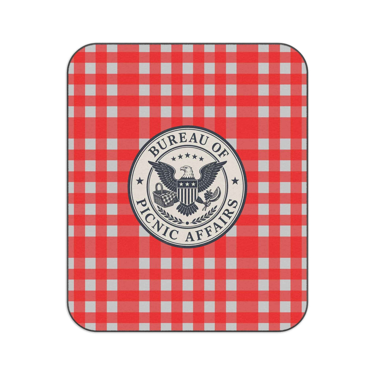 Bureau of Picnic Affairs Picnic Blanket | Red Gingham Fleece Throw - Decor, Blankets, Picnic - EpiAl's Shop