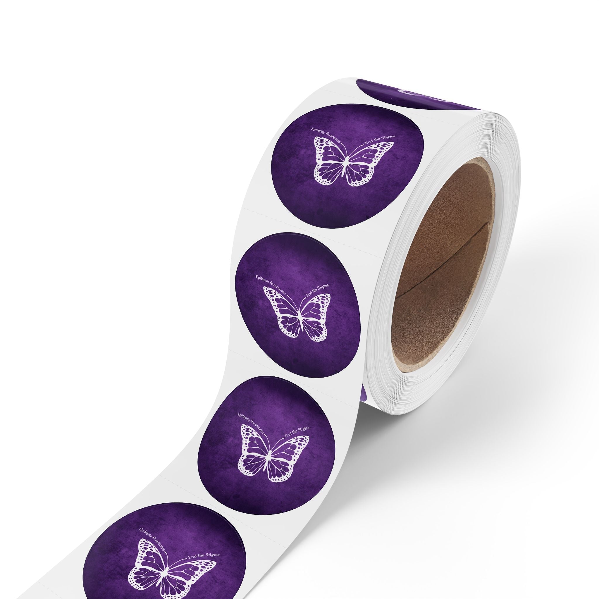 Butterfly Epilepsy Awareness Round Sticker Rolls - Paper Products, Stickers - EpiAl's Shop