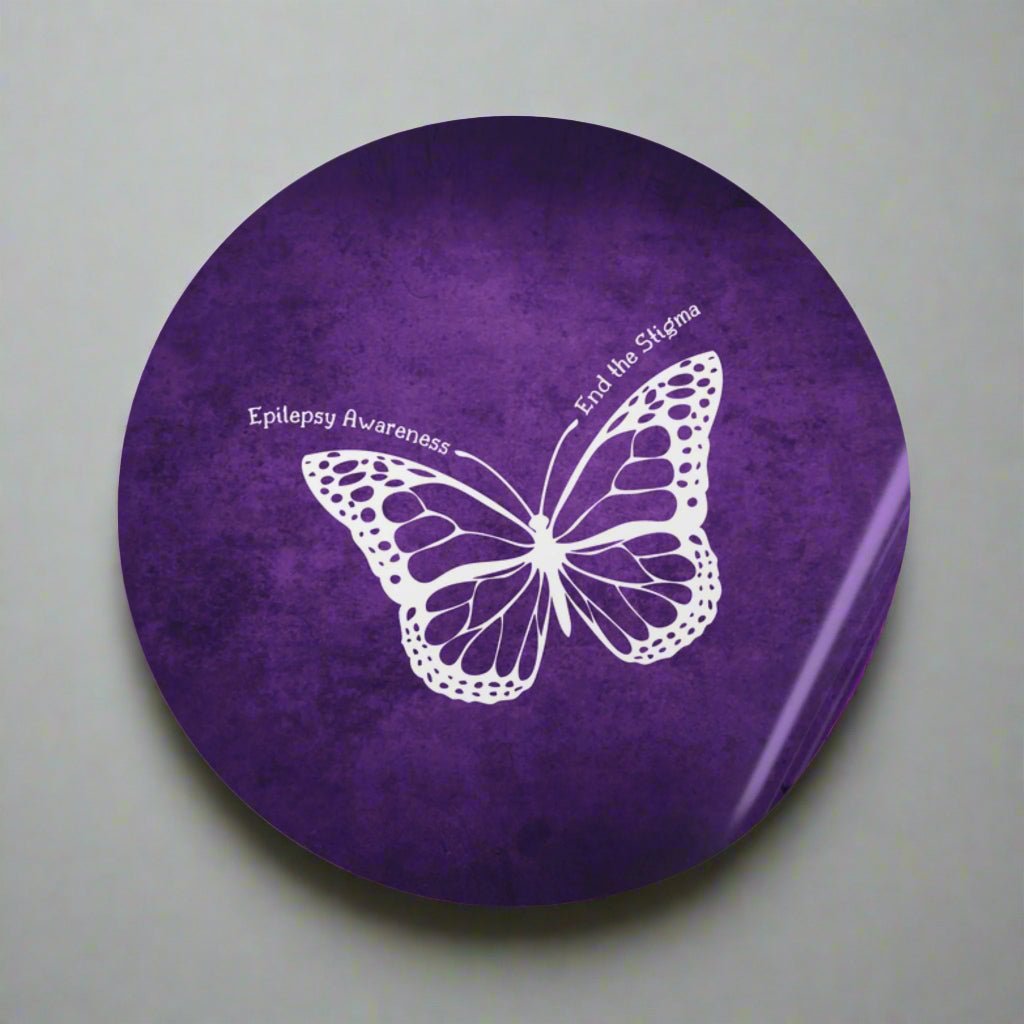 Butterfly Epilepsy Awareness Round Sticker Rolls - Paper Products, Stickers - EpiAl's Shop