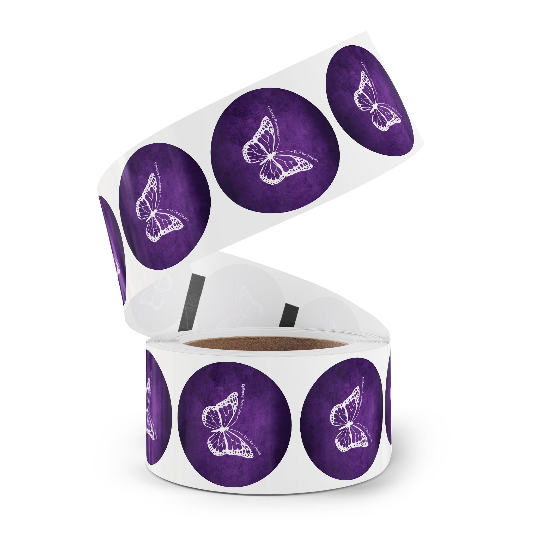 Butterfly Epilepsy Awareness Round Sticker Rolls - Paper Products, Stickers - EpiAl's Shop