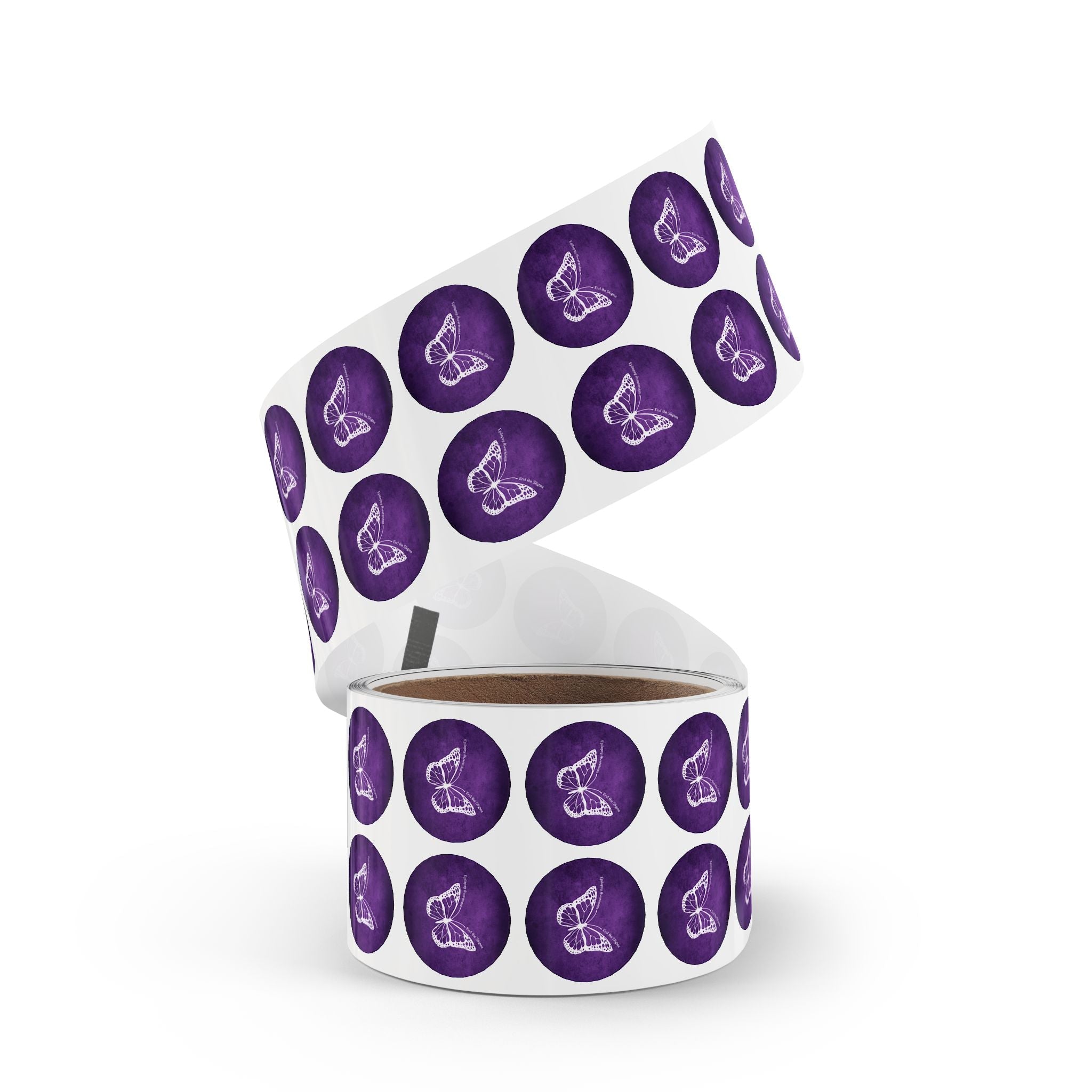 Butterfly Epilepsy Awareness Round Sticker Rolls - Paper Products, Stickers - EpiAl's Shop