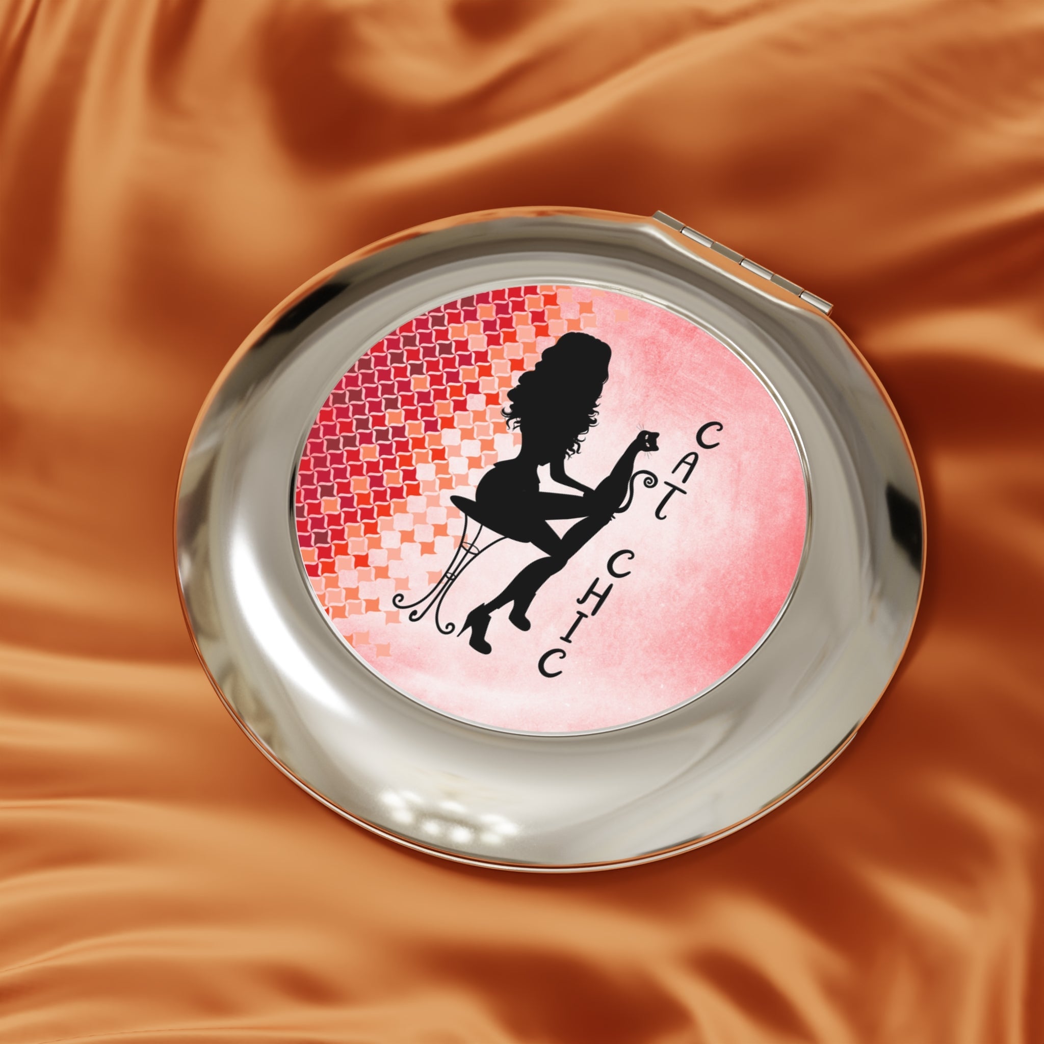Cat Chic Compact Travel Mirror - Accessories, Beauty, Travel Mirror - EpiAl's Shop