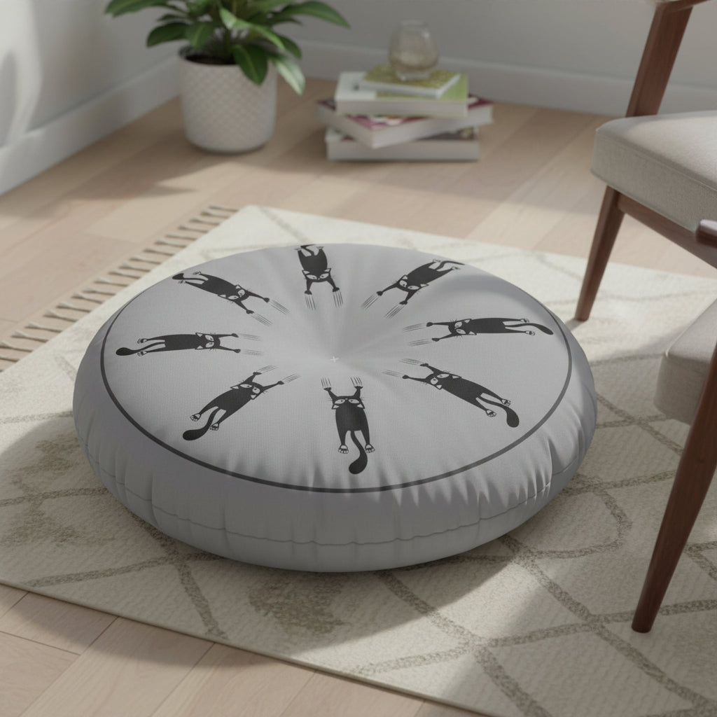 Cat Clawed Tufted Floor Pillow, Round - Decor, Home, Pillows - EpiAl's Shop