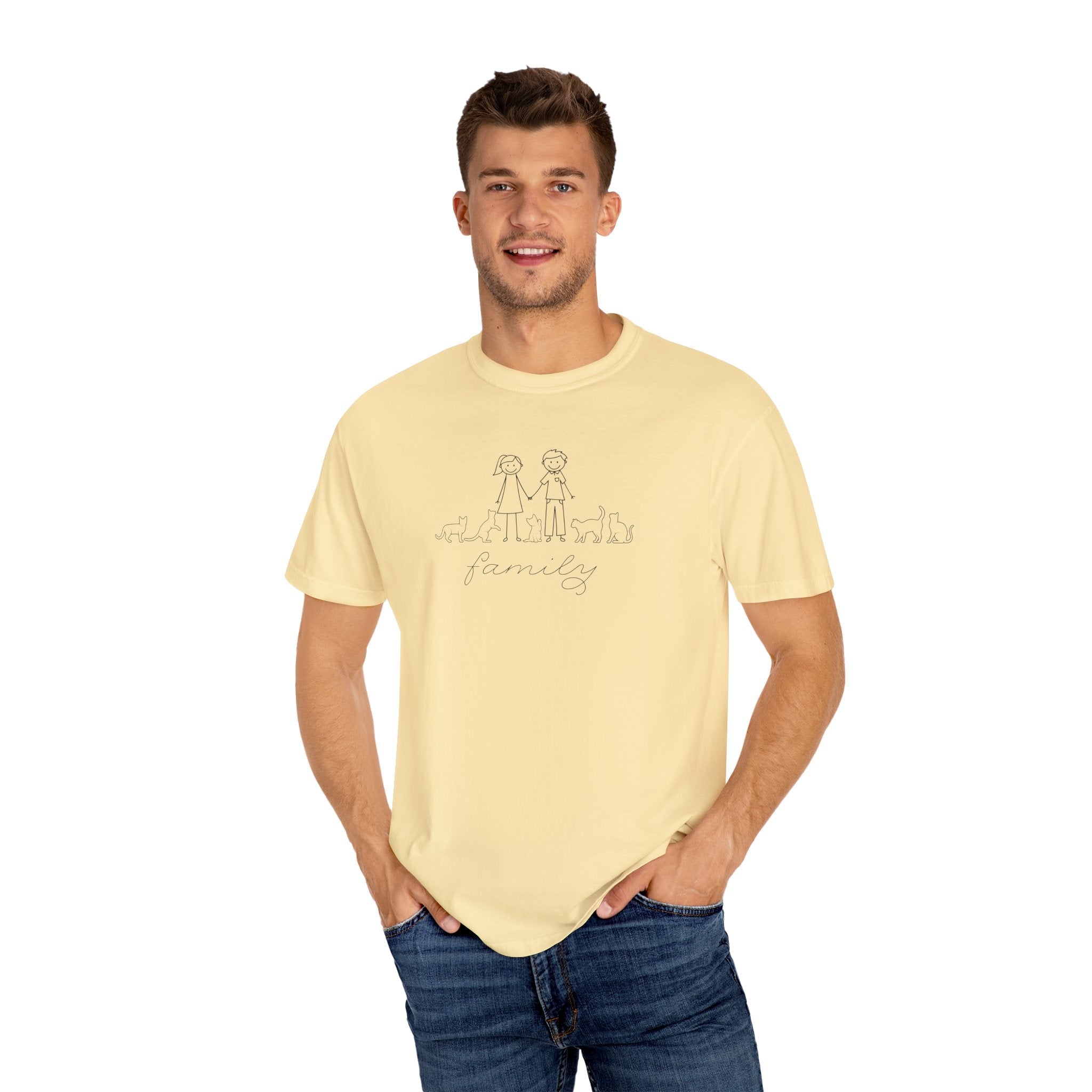Cat Family Bond Unisex Garment - Dyed T-shirt - Clothing, T-shirts - EpiAl's Shop