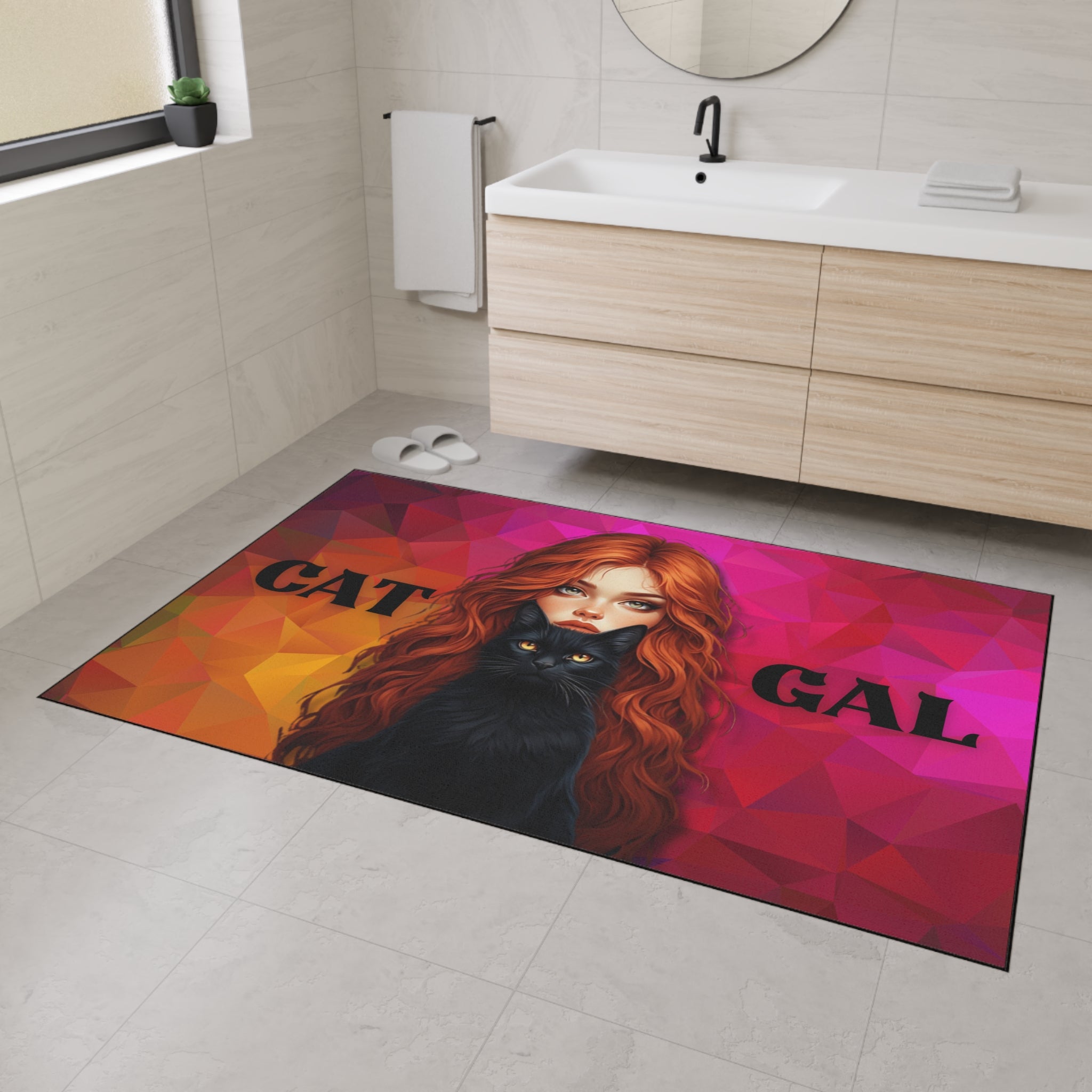 Cat Gal Heavy Duty Floor Mat - Perfect for Cat Lovers - Decor, Home, Rugs & Doormats - EpiAl's Shop