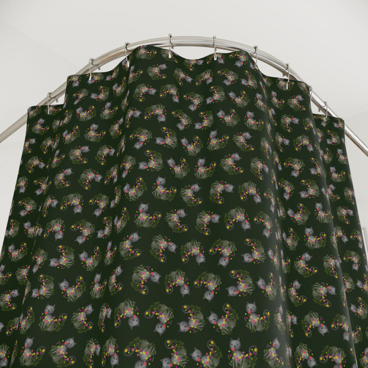 Cat Garden Night Shower Curtain - Decor, Curtains, Shower - EpiAl's Shop