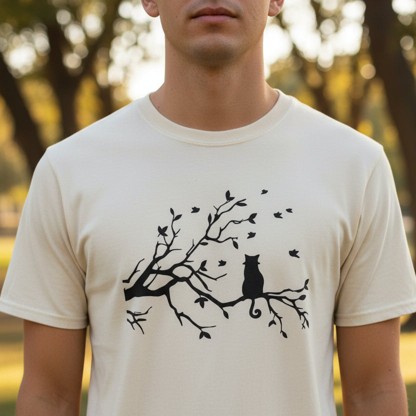 Cat in a Tree Unisex Softstyle T-Shirt - EpiAl's Shop