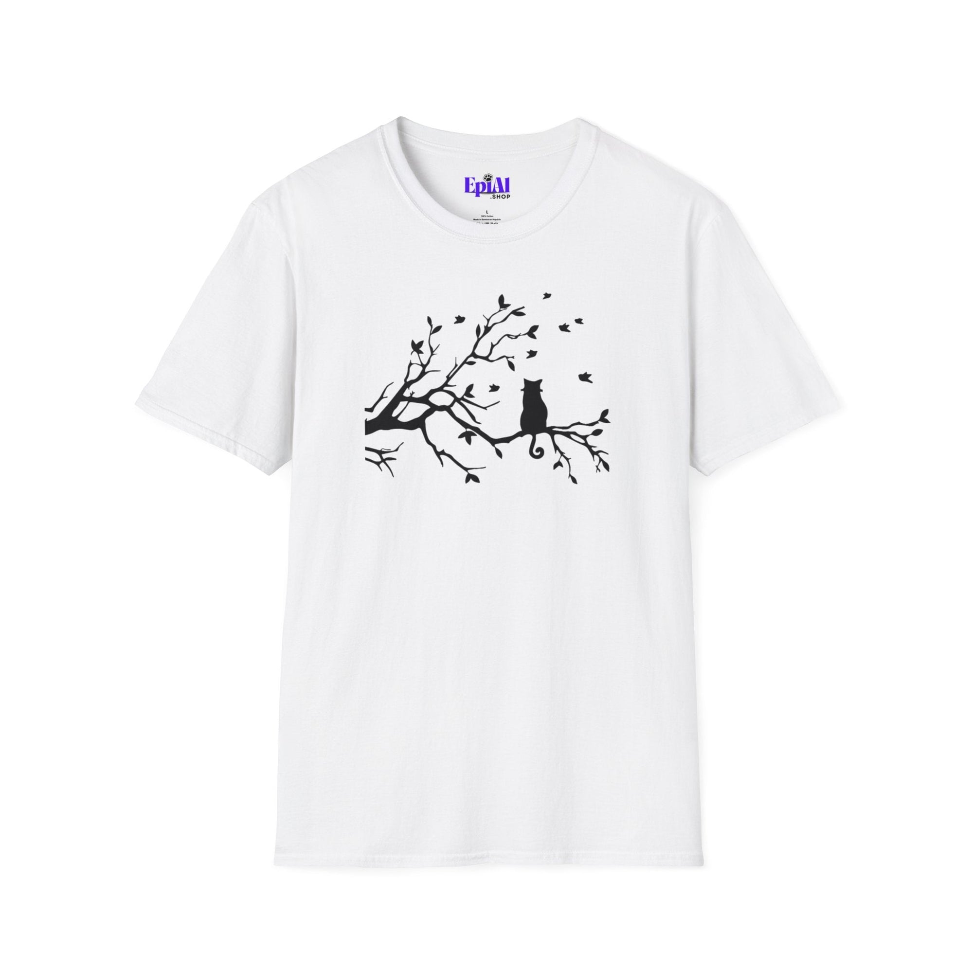 Cat in a Tree Unisex Softstyle T - Shirt - T - Shirt - Epileptic Al’s Shop
