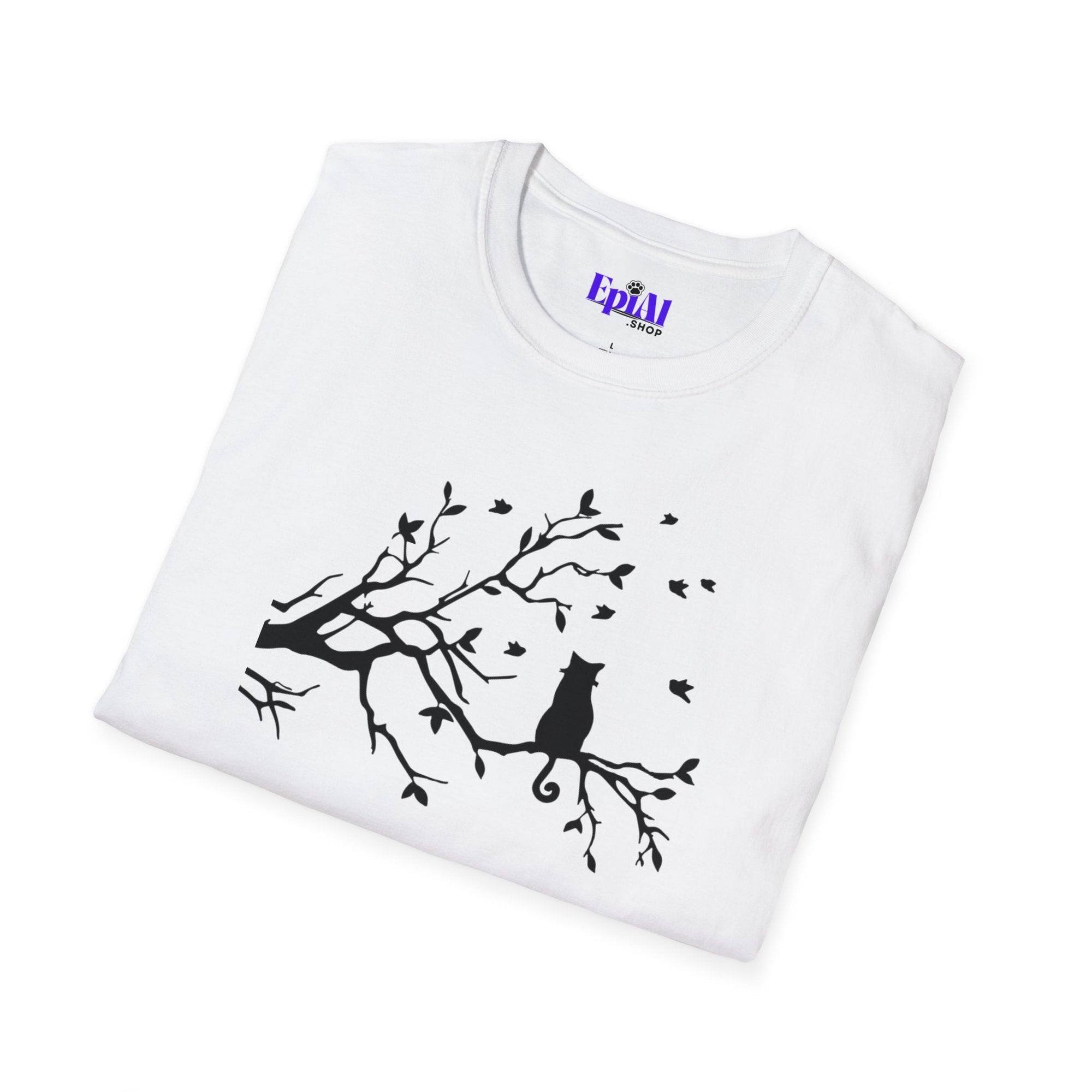 Cat in a Tree Unisex Softstyle T - Shirt - T - Shirt - Epileptic Al’s Shop