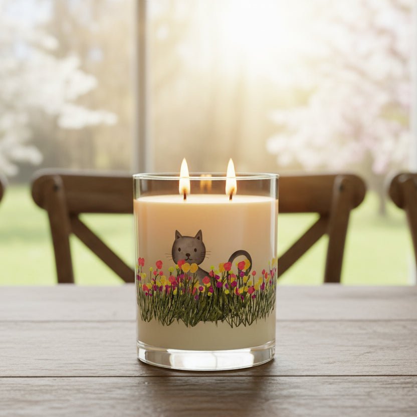 Cat in the Wildflowers Scented Candle – Cozy Floral Cat Candle - Decor, Candles, Scented - EpiAl's Shop