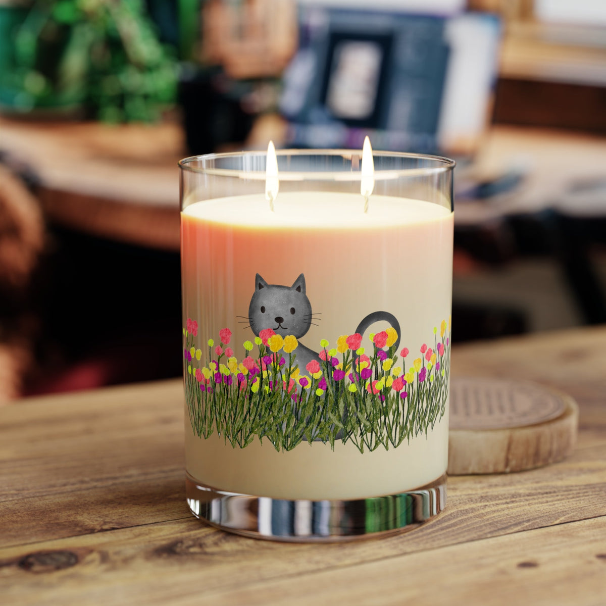 Cat in the Wildflowers Scented Candle – Cozy Floral Cat Candle - Decor, Candles, Scented - EpiAl's Shop