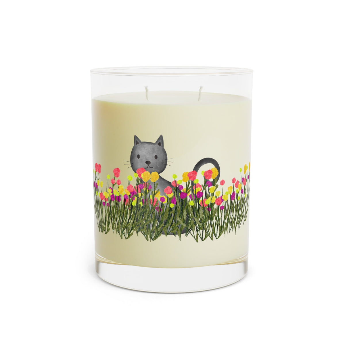 Cat in the Wildflowers Scented Candle – Cozy Floral Cat Candle - Decor, Candles, Scented - EpiAl's Shop