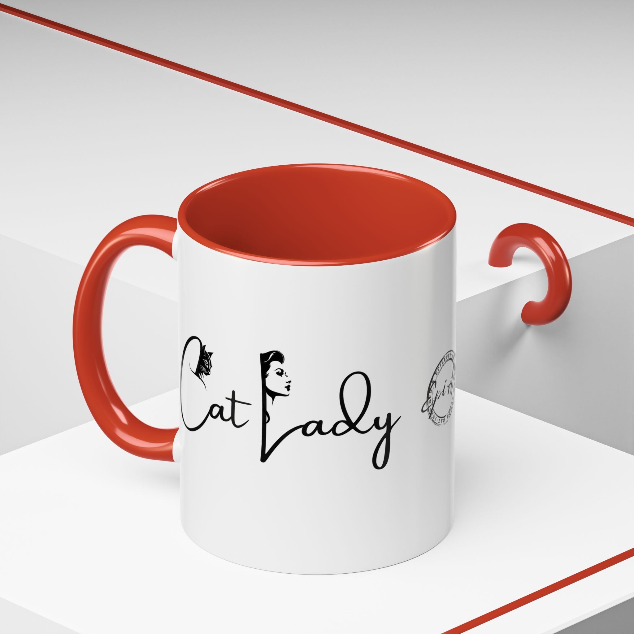 Cat Lady Accent Coffee Mug - Perfect Gift for Cat Lovers - Drinkware, Coffee Mugs - EpiAl's Shop