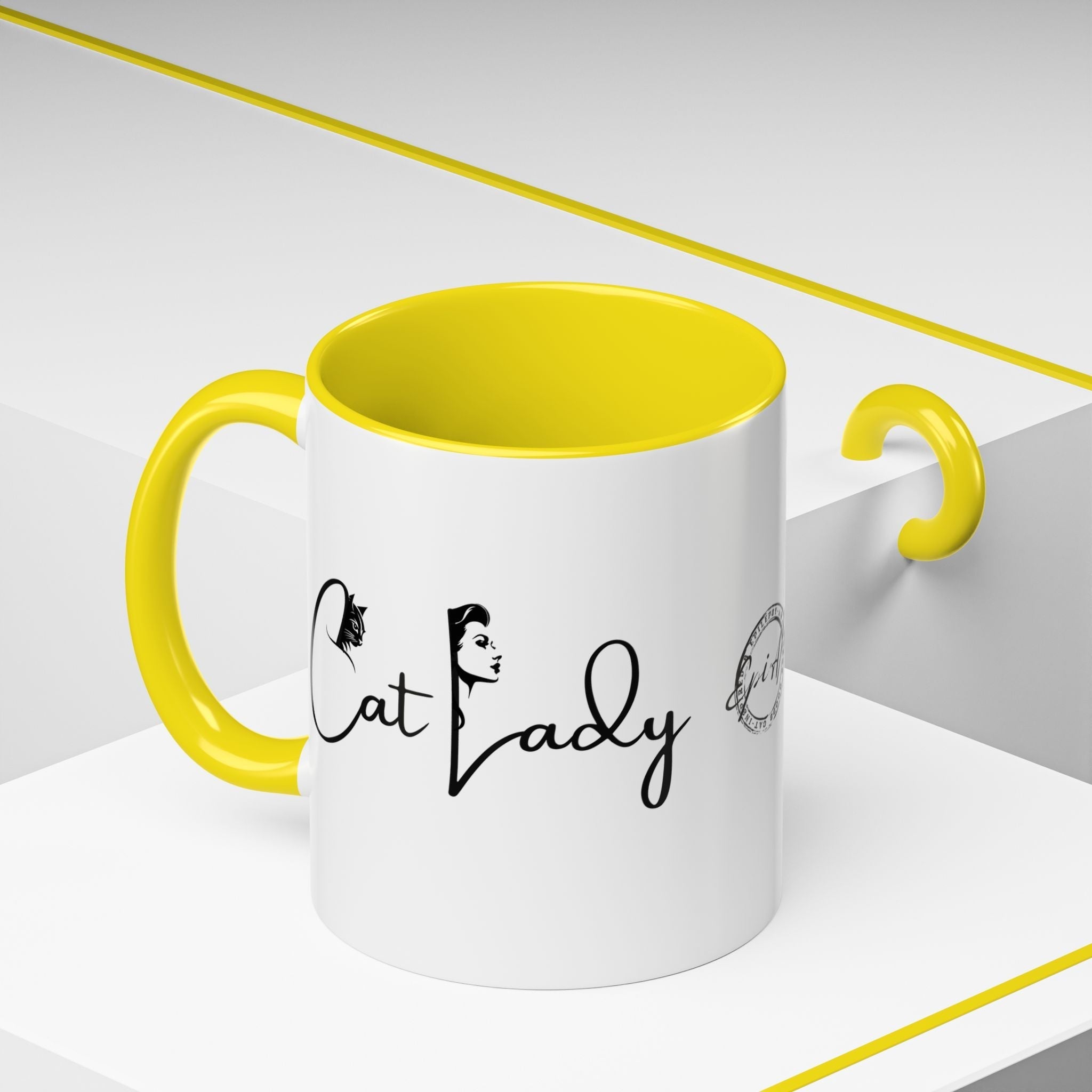 Cat Lady Accent Coffee Mug - Perfect Gift for Cat Lovers - Drinkware, Coffee Mugs - EpiAl's Shop