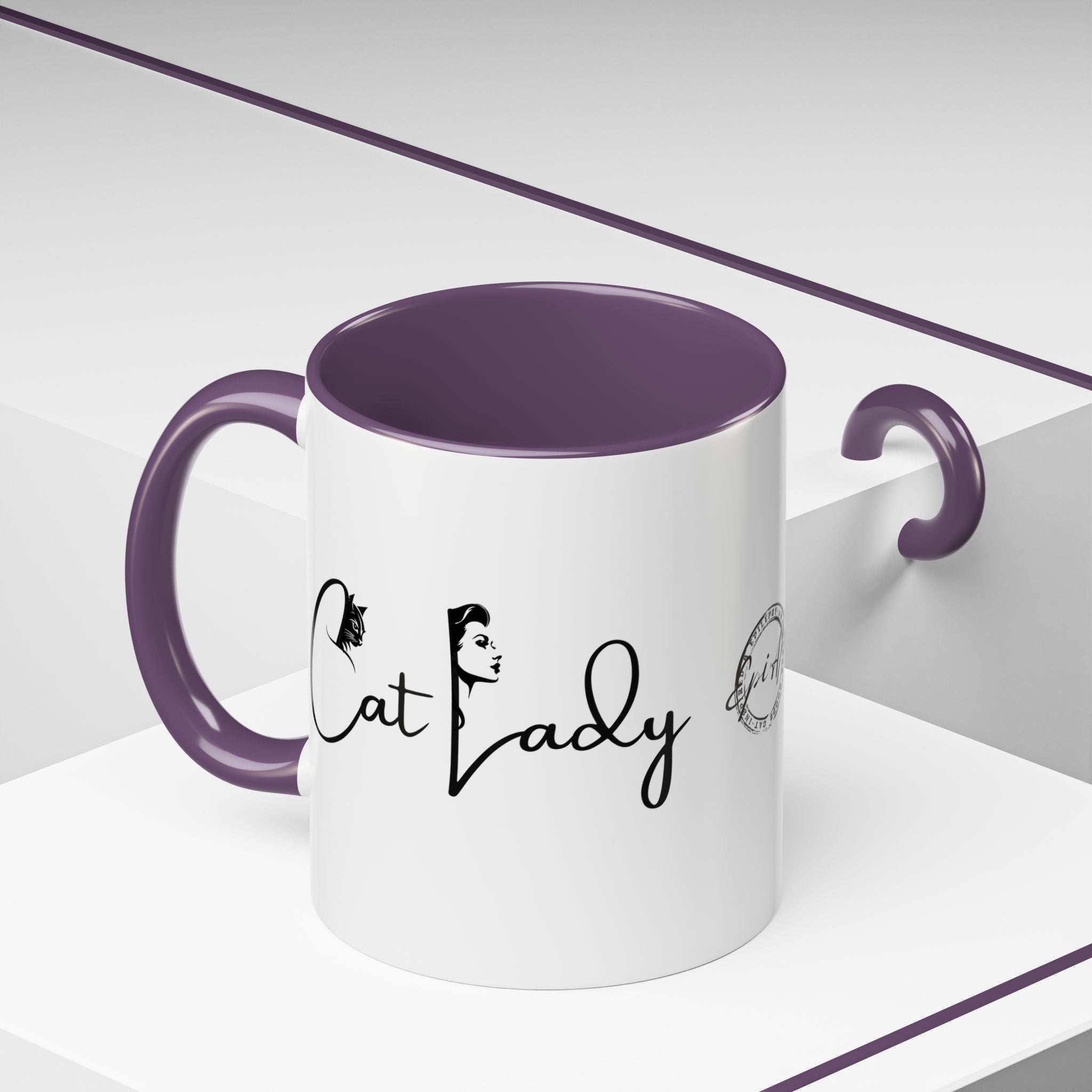 Cat Lady Accent Coffee Mug - Perfect Gift for Cat Lovers - Drinkware, Coffee Mugs - EpiAl's Shop