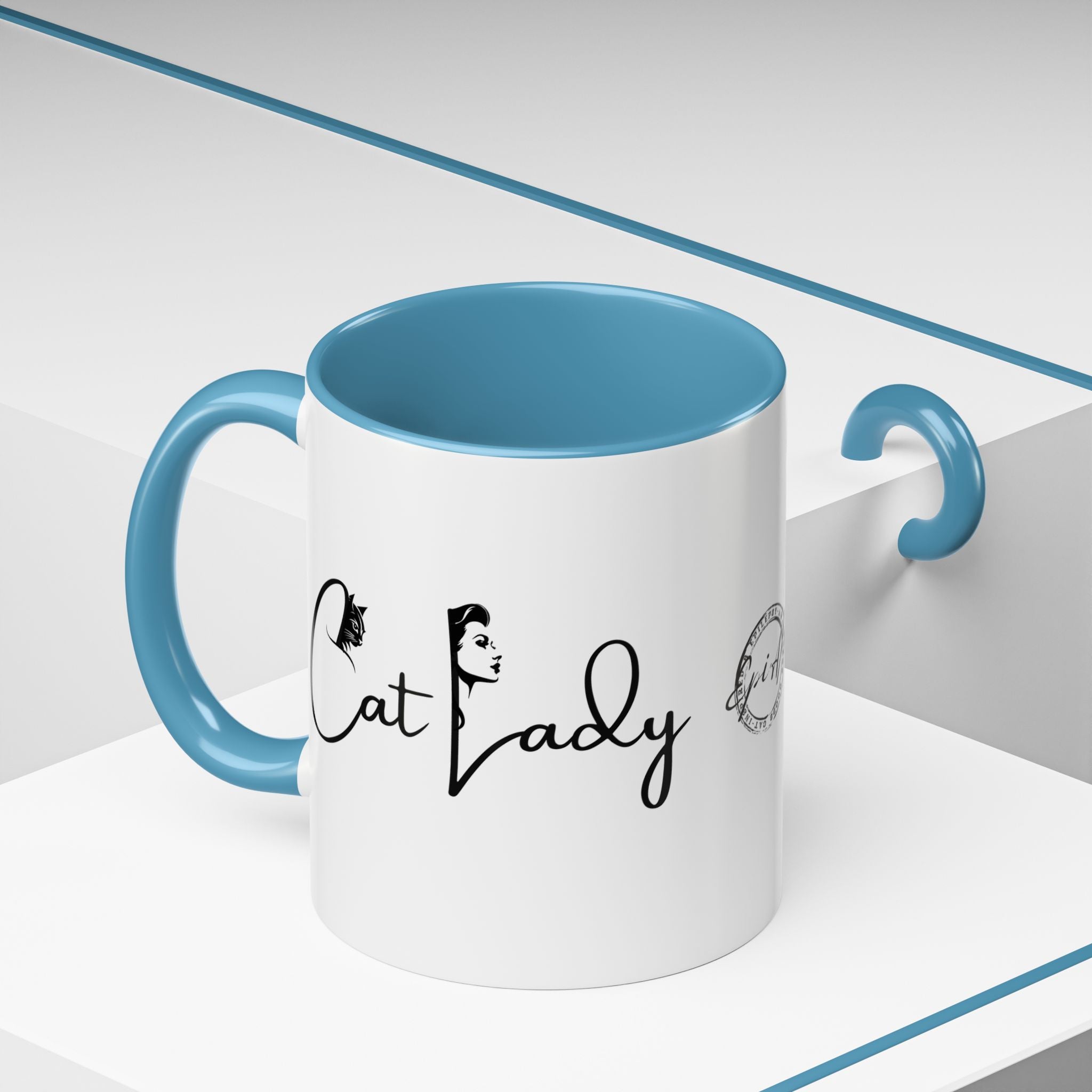 Cat Lady Accent Coffee Mug - Perfect Gift for Cat Lovers - Drinkware, Coffee Mugs - EpiAl's Shop