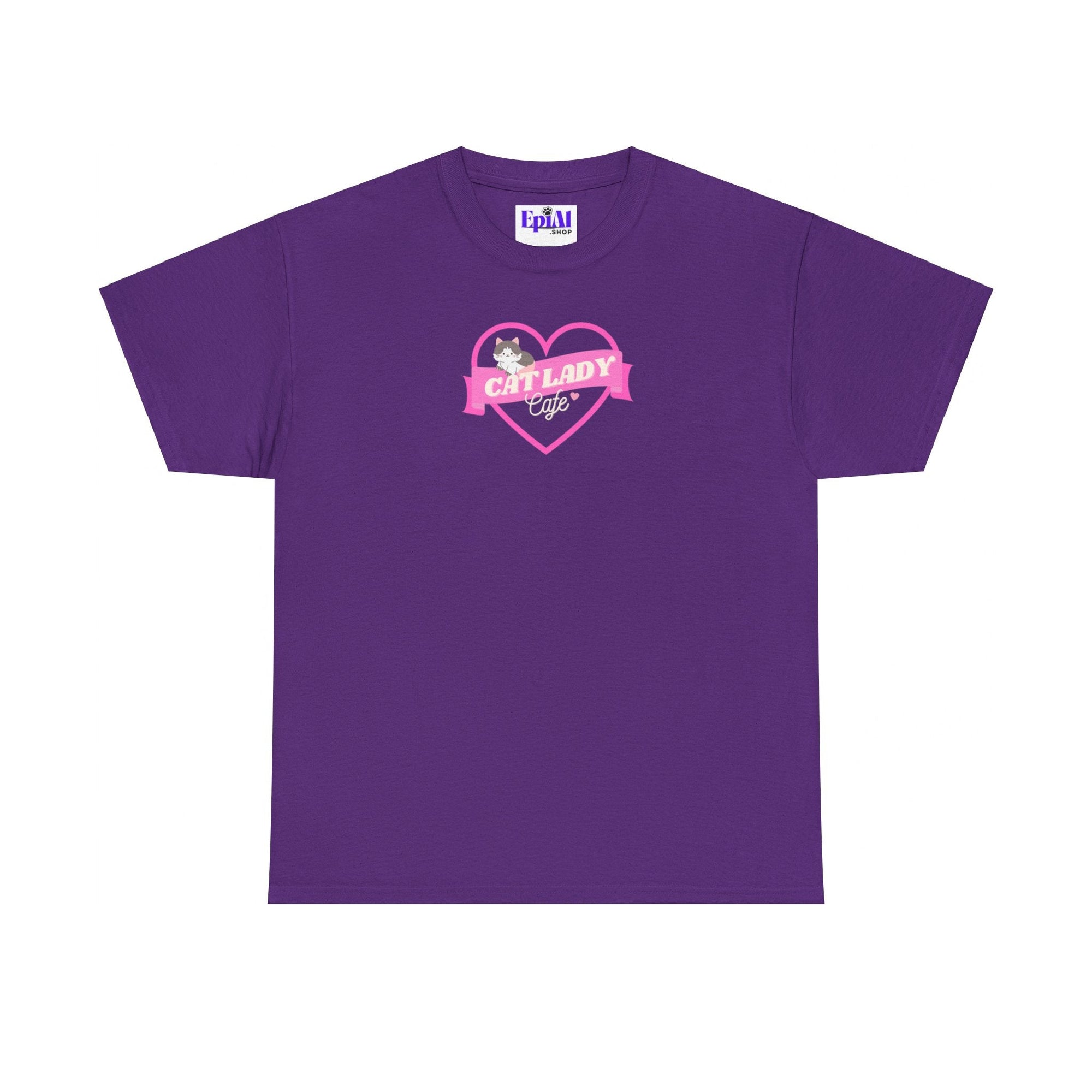 Cat Lady Cafe Unisex Heavy Cotton Tee - T - Shirt - Epileptic Al’s Shop