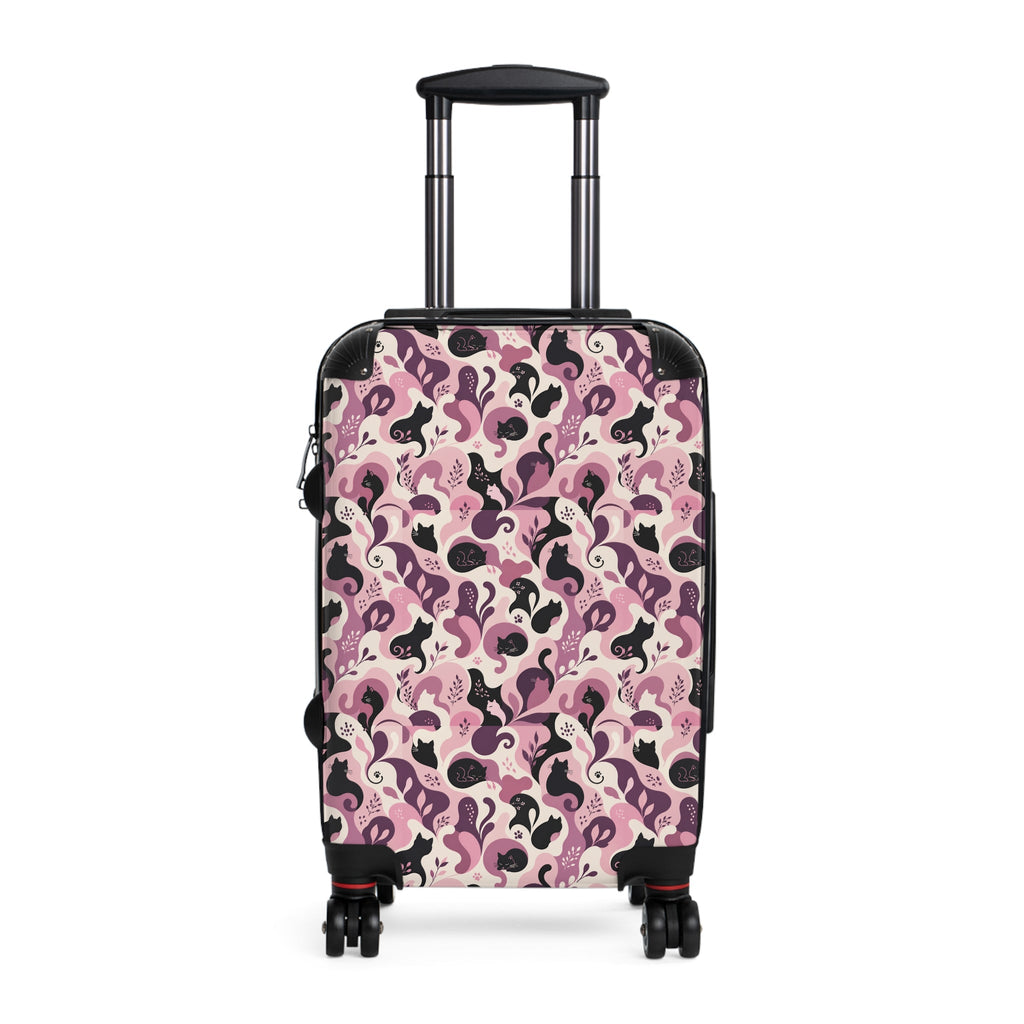 Cat Lady Camo Hard-Shell Suitcase - Pink Abstract Cat Luggage for Women - Bags, Suitcases - EpiAl's Shop