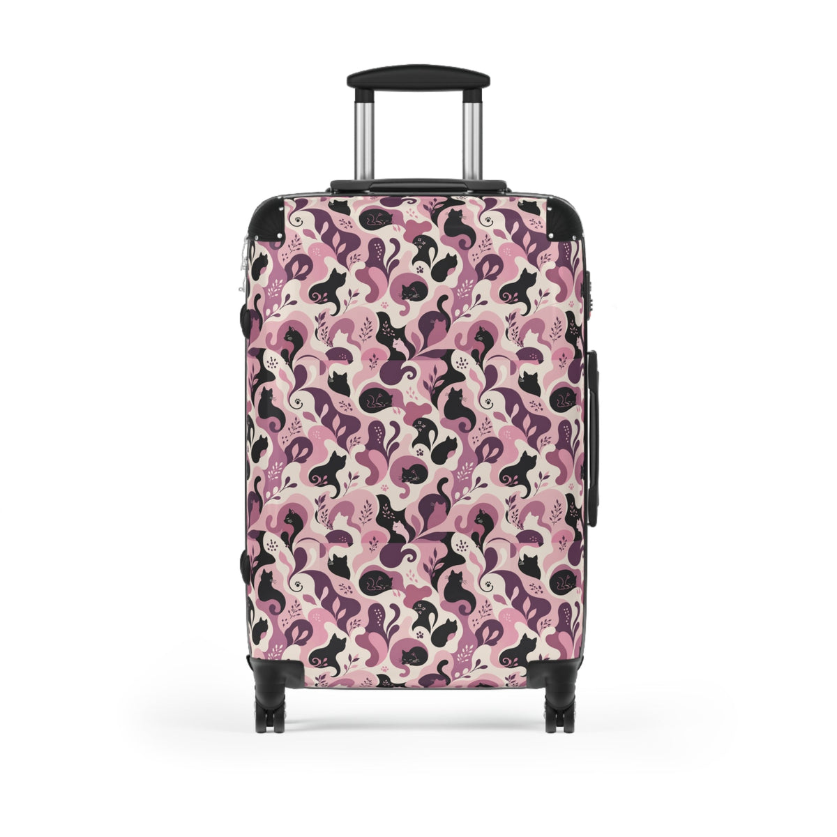 Cat Lady Camo Hard-Shell Suitcase - Pink Abstract Cat Luggage for Women - Bags, Suitcases - EpiAl's Shop