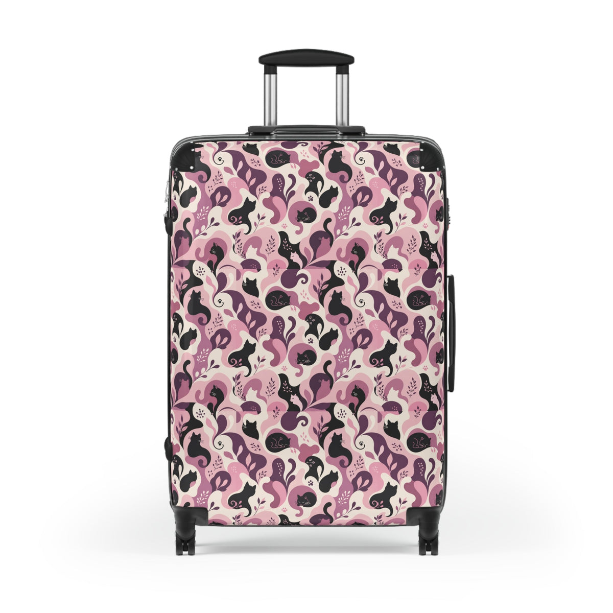 Cat Lady Camo Hard-Shell Suitcase - Pink Abstract Cat Luggage for Women - Bags, Suitcases - EpiAl's Shop